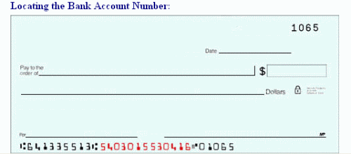 Find bank account number example